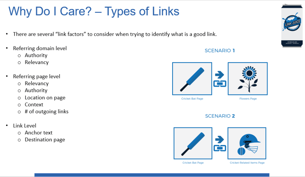 slide that shows the different types of backlinks